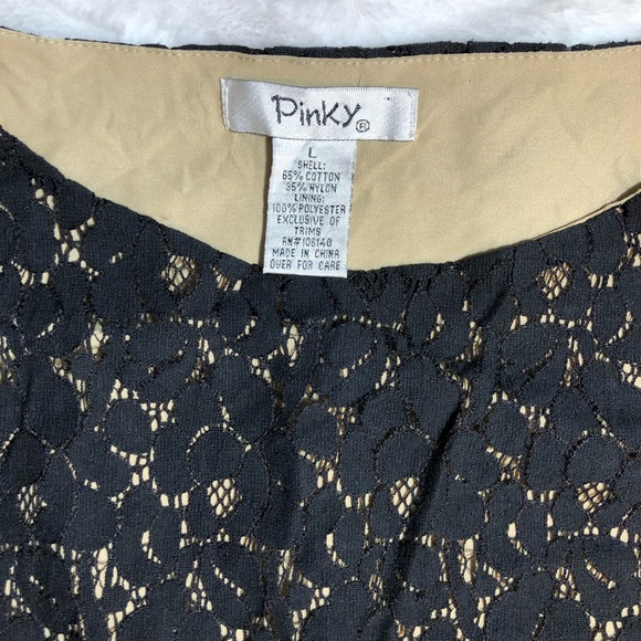 Lace Dress Fully Lined Black/Beige Size L Junior NWOT - Picture 10 of 10